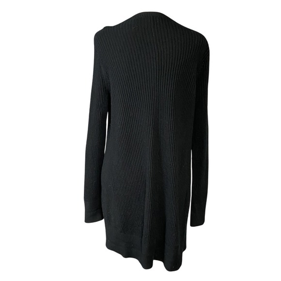 Eileen Fisher Sweater Womens Extra Large‎ Black Merino Wool Ribbed Pullover Long - Picture 1 of 16